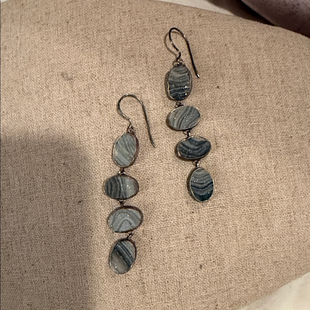 Calypso St. Barth Silver and Gray Earrings